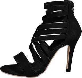 Toe Zipper Casual Sandals Heels Breathable Fashion High Summer Women Closed Toed High Heels Shoes