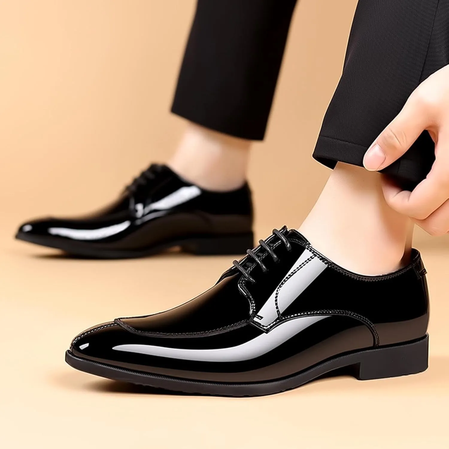 Tuxedo Shoes for Men Fashion Formal Business Oxford Dress Shoe Lace up Slip on Party Dressy Footwear Wedding