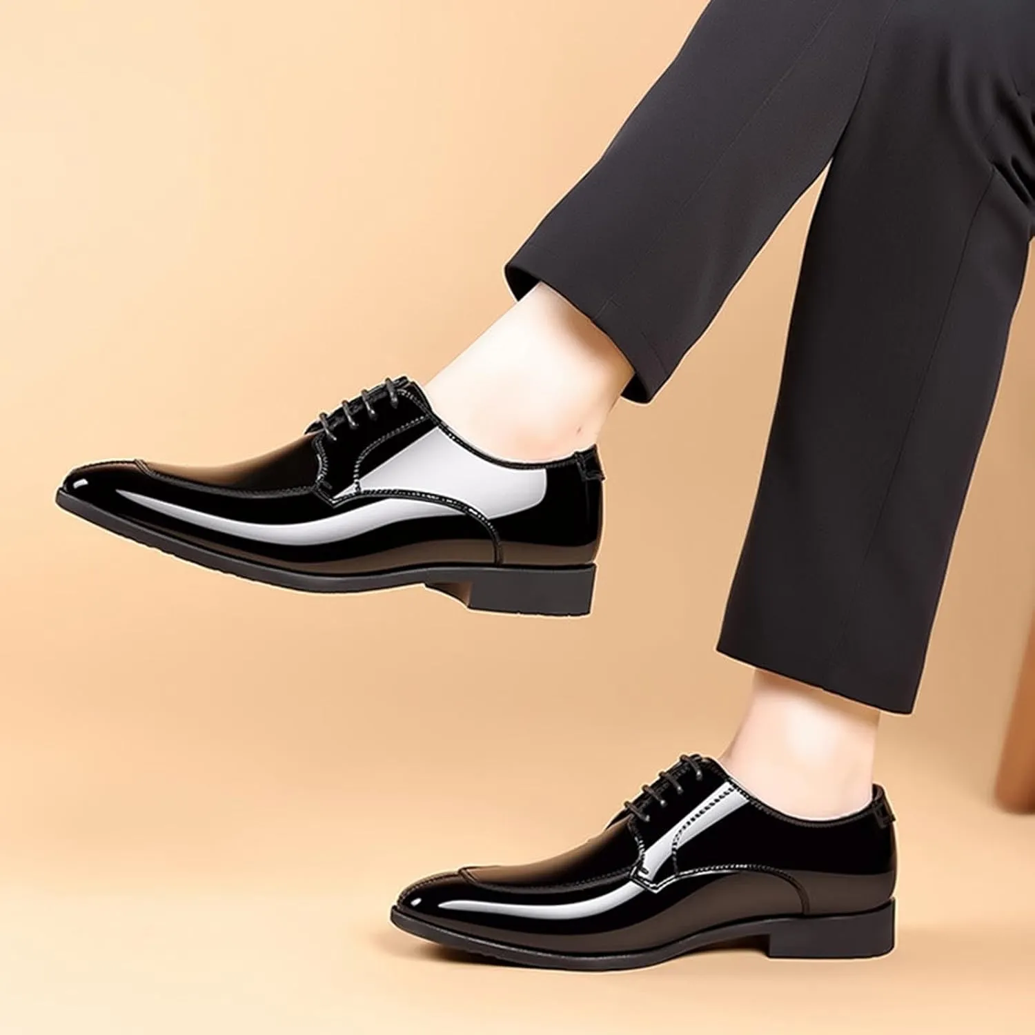 Tuxedo Shoes for Men Fashion Formal Business Oxford Dress Shoe Lace up Slip on Party Dressy Footwear Wedding