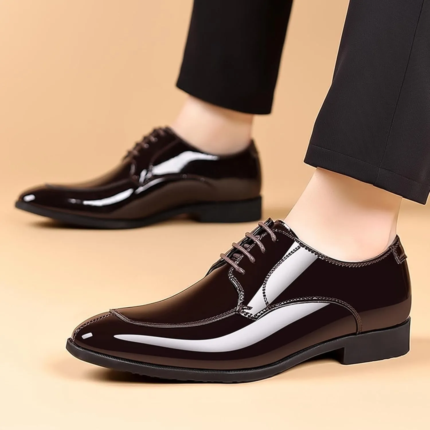 Tuxedo Shoes for Men Fashion Formal Business Oxford Dress Shoe Lace up Slip on Party Dressy Footwear Wedding