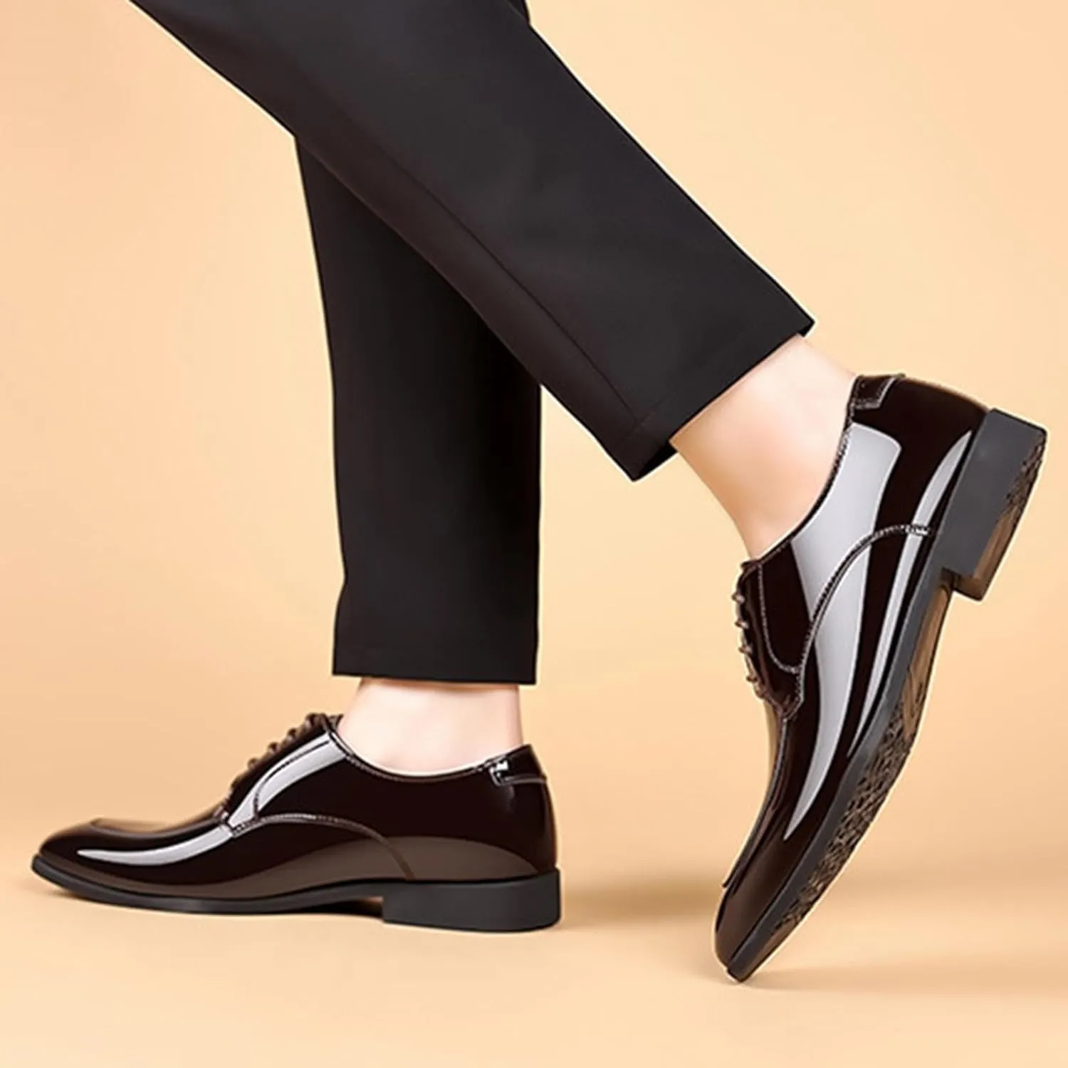 Tuxedo Shoes for Men Fashion Formal Business Oxford Dress Shoe Lace up Slip on Party Dressy Footwear Wedding