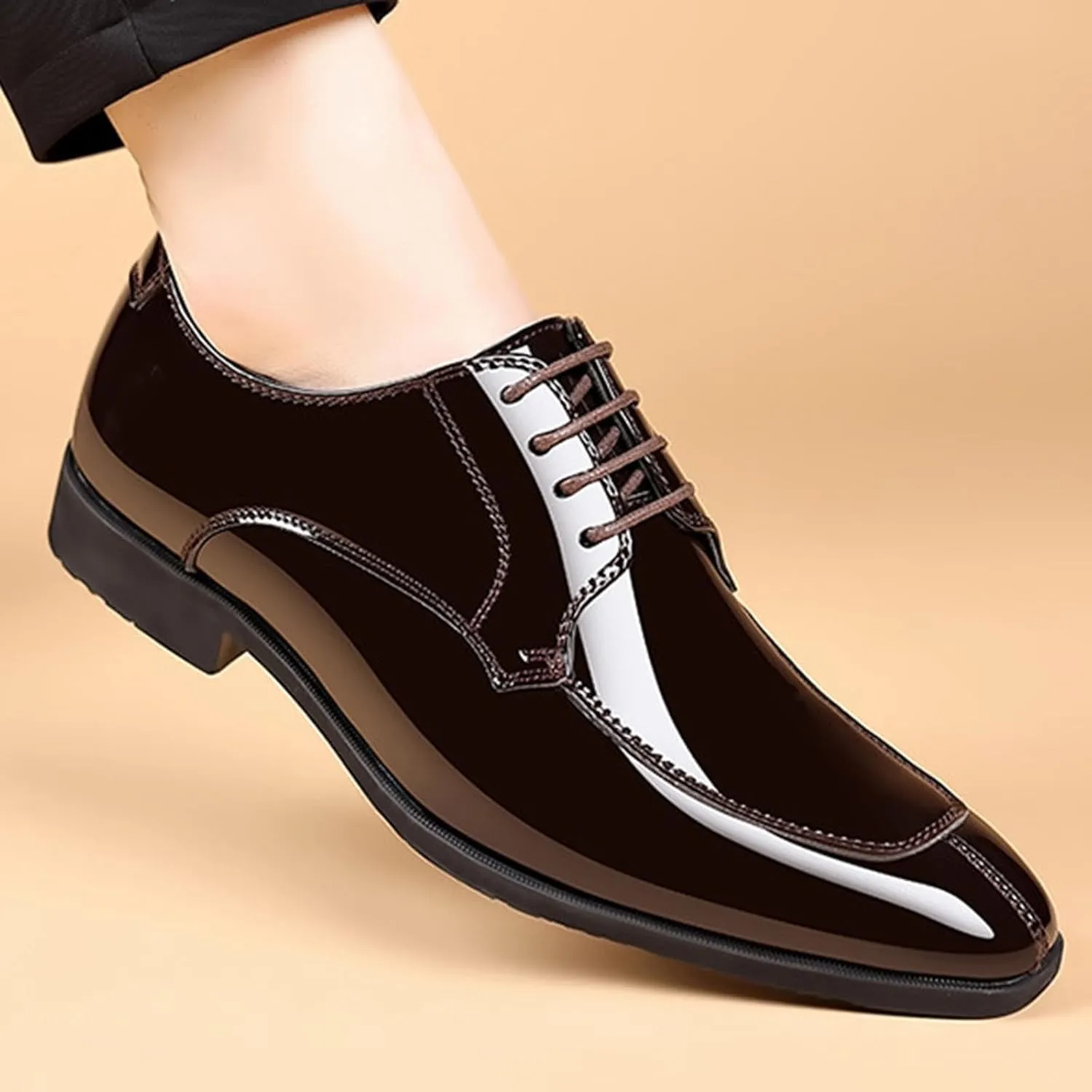 Tuxedo Shoes for Men Fashion Formal Business Oxford Dress Shoe Lace up Slip on Party Dressy Footwear Wedding