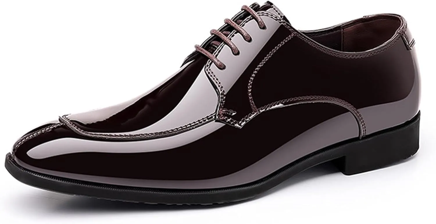 Tuxedo Shoes for Men Fashion Formal Business Oxford Dress Shoe Lace up Slip on Party Dressy Footwear Wedding