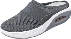 uSecee Mule Sneakers for Womens Mens Mesh Wide Width Mesh Walking Shoes Open Back Slip On Shoes Backless Platform Sneakers Lightweight Breathable Non-Slip Shoes Slippers Slides Closed Toe