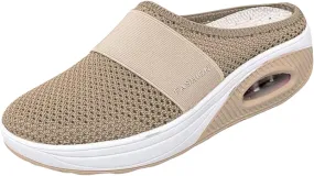 uSecee Mule Sneakers for Womens Mens Mesh Wide Width Mesh Walking Shoes Open Back Slip On Shoes Backless Platform Sneakers Lightweight Breathable Non-Slip Shoes Slippers Slides Closed Toe