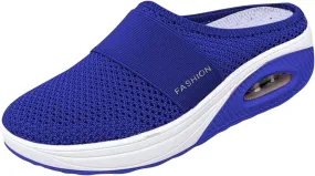 uSecee Mule Sneakers for Womens Mens Mesh Wide Width Mesh Walking Shoes Open Back Slip On Shoes Backless Platform Sneakers Lightweight Breathable Non-Slip Shoes Slippers Slides Closed Toe