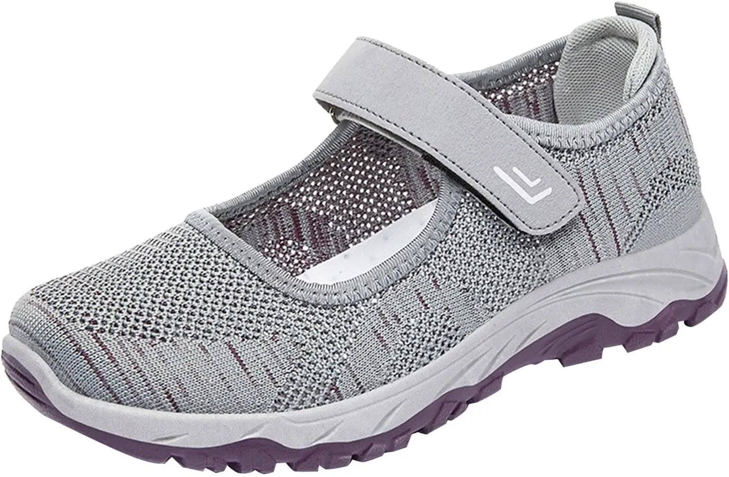 Walking Shoes for Women Non Slip Sneakers Breathable Mesh Orthopedic Sneakers Hook and Loop Strap Running Shoes