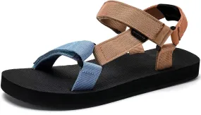 WateLves Men's Sandals Hiking-Sport-Sandals with Adjustable Webbing Lightweight Water-Athletic-Beach-Sandals for Walking-Fishing-Travel-Trekking-Camping