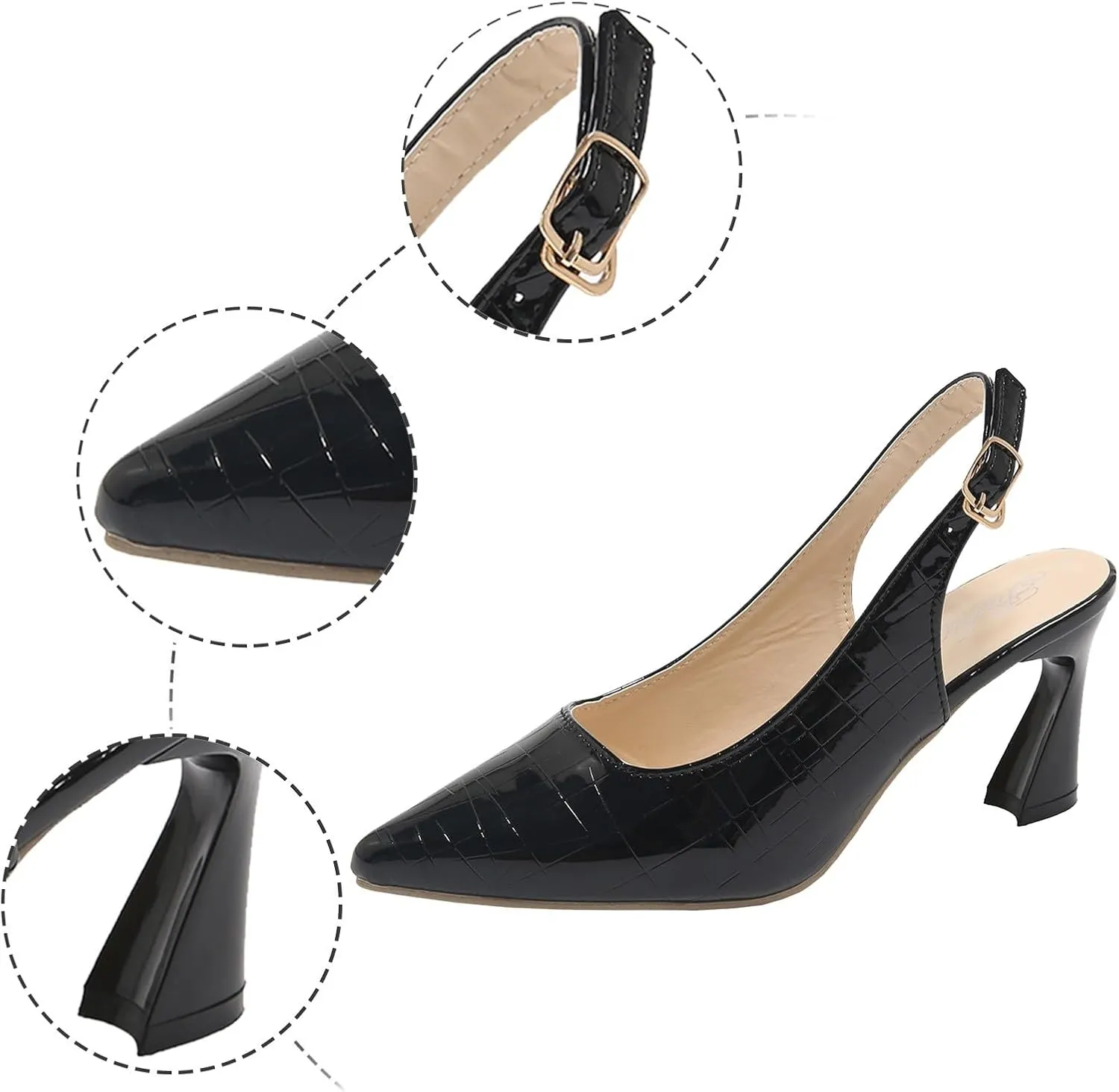 Wedding Heels Women's Chunk High Heel Pump Sandals Chunky Shoes Women's Open Toe Ankle Strap Chunky Heels