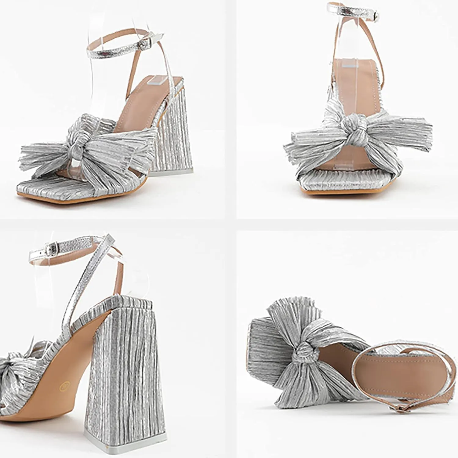 Wedding Heels Womens Strappy Ankle Strap Dress Party Shoes Women Dress Shoes Women's Open Toe Heeled Sandals