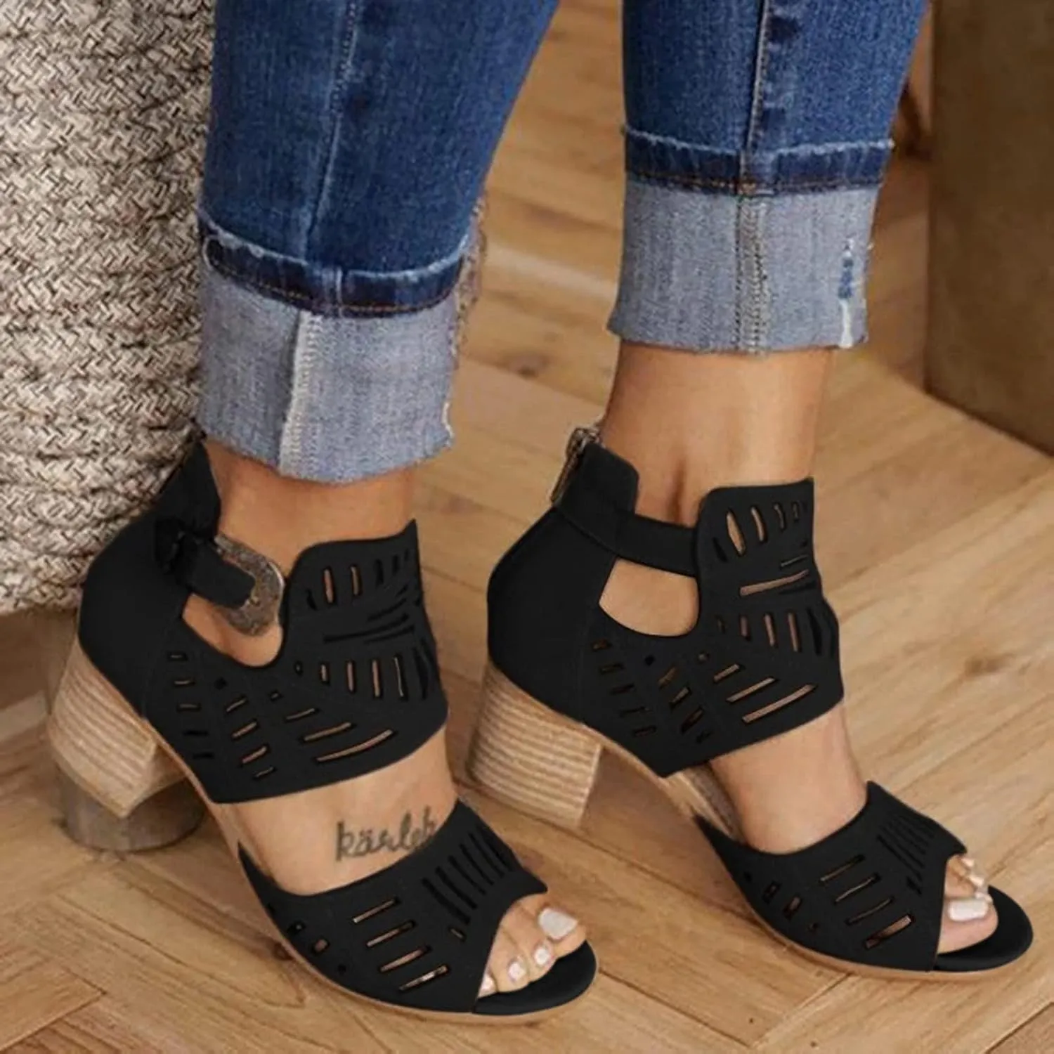 Wedge Sandals Casual Elastic Ankle Strap Platform Sandals Woman Sandals Womens Low Wedges Platform Sandals