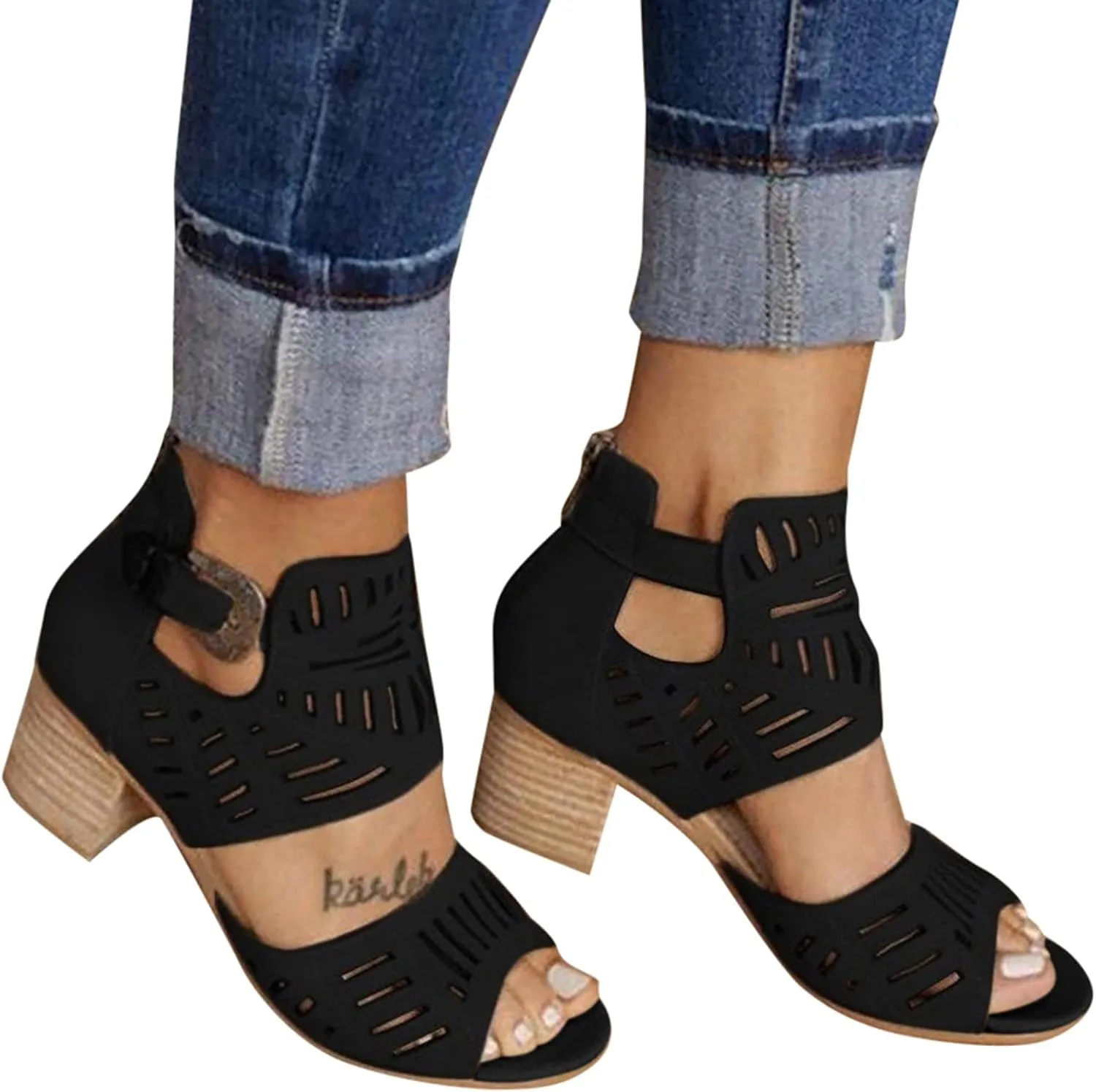 Wedge Sandals Casual Elastic Ankle Strap Platform Sandals Woman Sandals Womens Low Wedges Platform Sandals