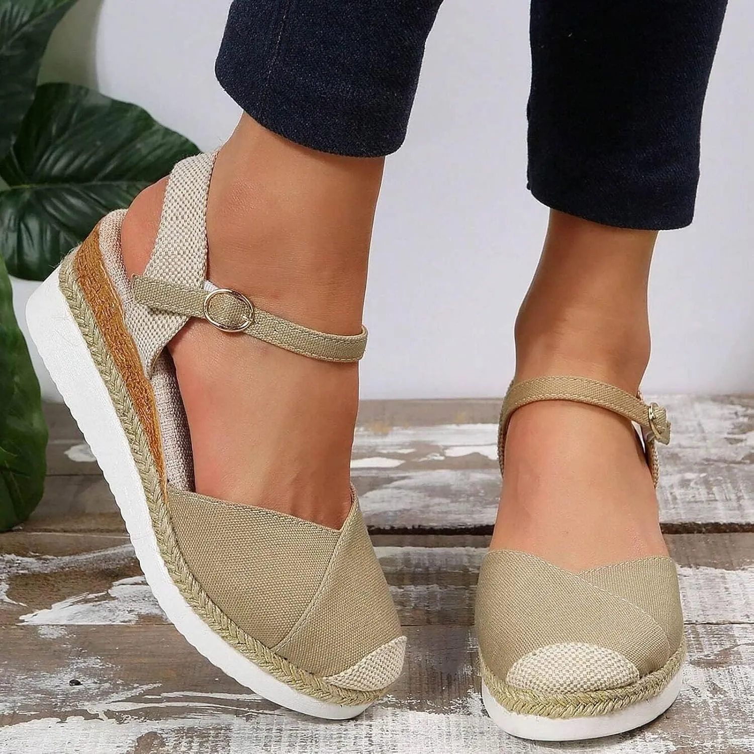 Wedge Sandals for Women 2025 Comfortable Dressy Walking Slides Sandals Closed Toe Beach Slingback Sandal for Summer Beach Oceanside Holiday Outdoor