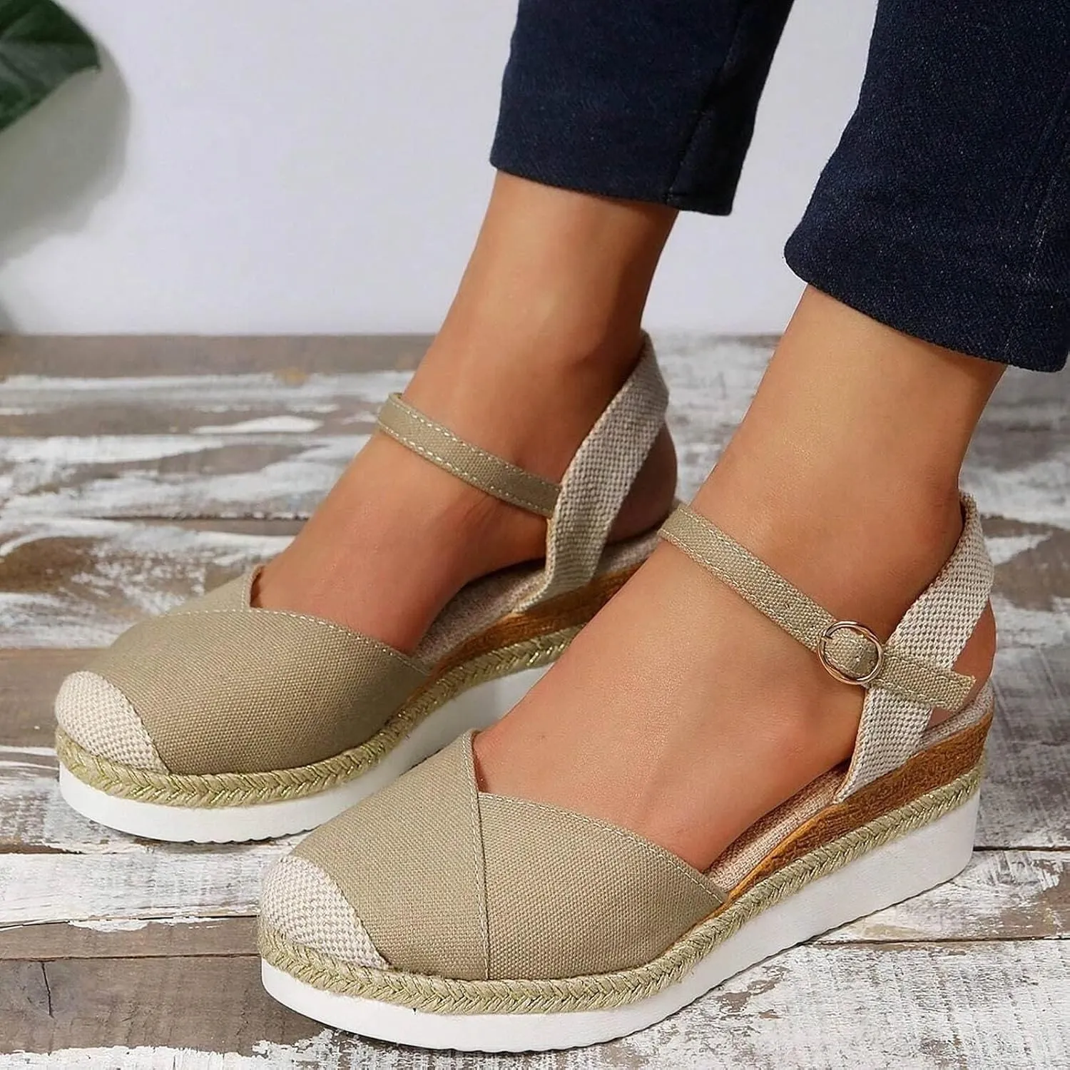 Wedge Sandals for Women 2025 Comfortable Dressy Walking Slides Sandals Closed Toe Beach Slingback Sandal for Summer Beach Oceanside Holiday Outdoor
