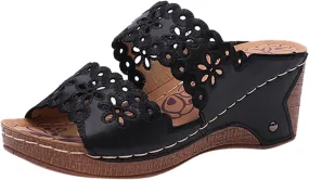 Wedge Sandals for Women Wedge Espadrilles Brown Beach Sandals Women's Casual Platform Open Toe Wedge Sandal