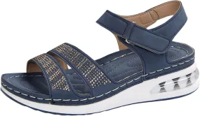 Wedge Sandals for Women Women's Casual Summer Women Wedge Heels Shoes Elastic Ankle Strap Wedges Sandals