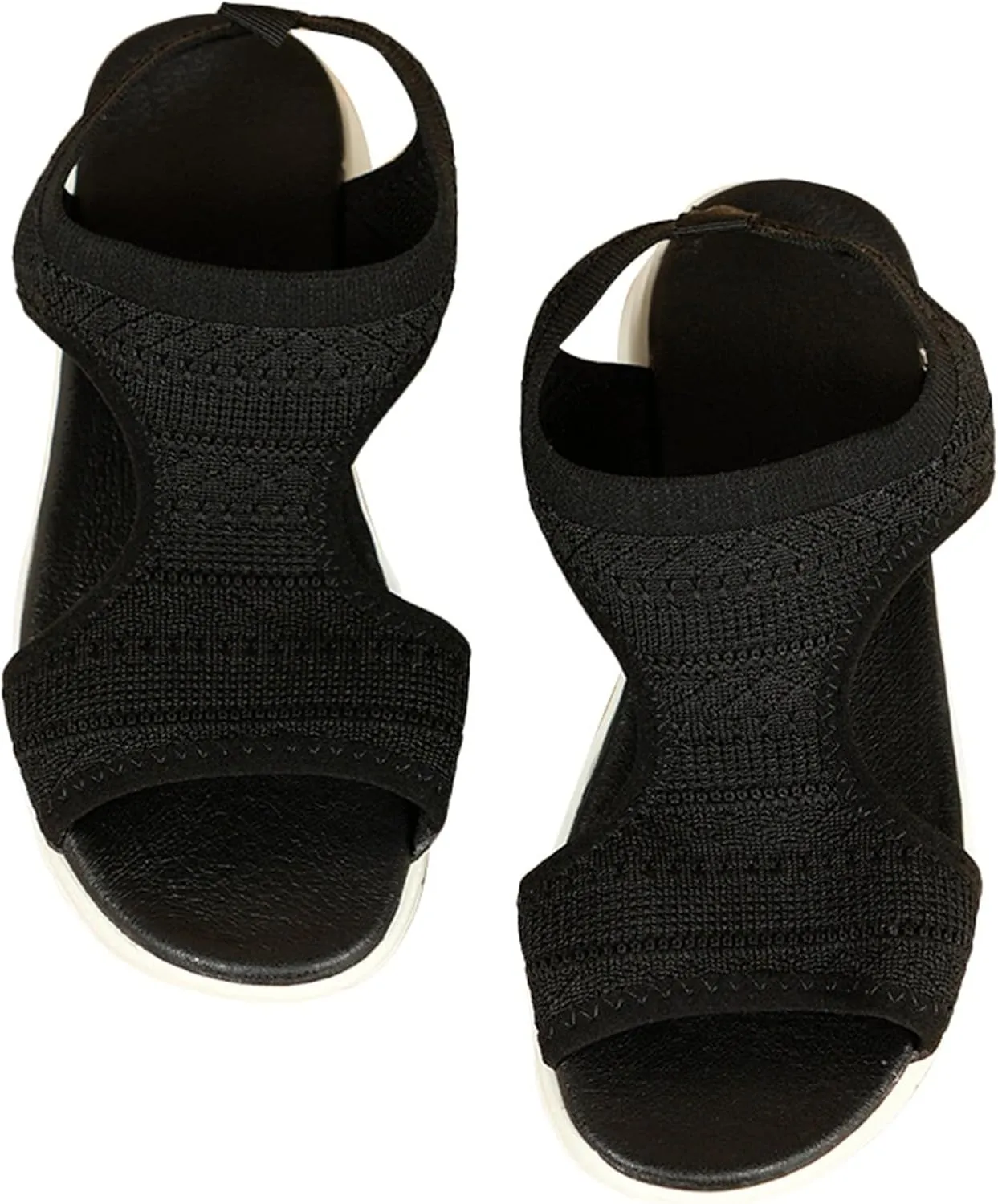 Wedge Sandals Women Open Toe Flatform Fashion Sandals Silver Flats Women's Classic Wedge Heels Sandals