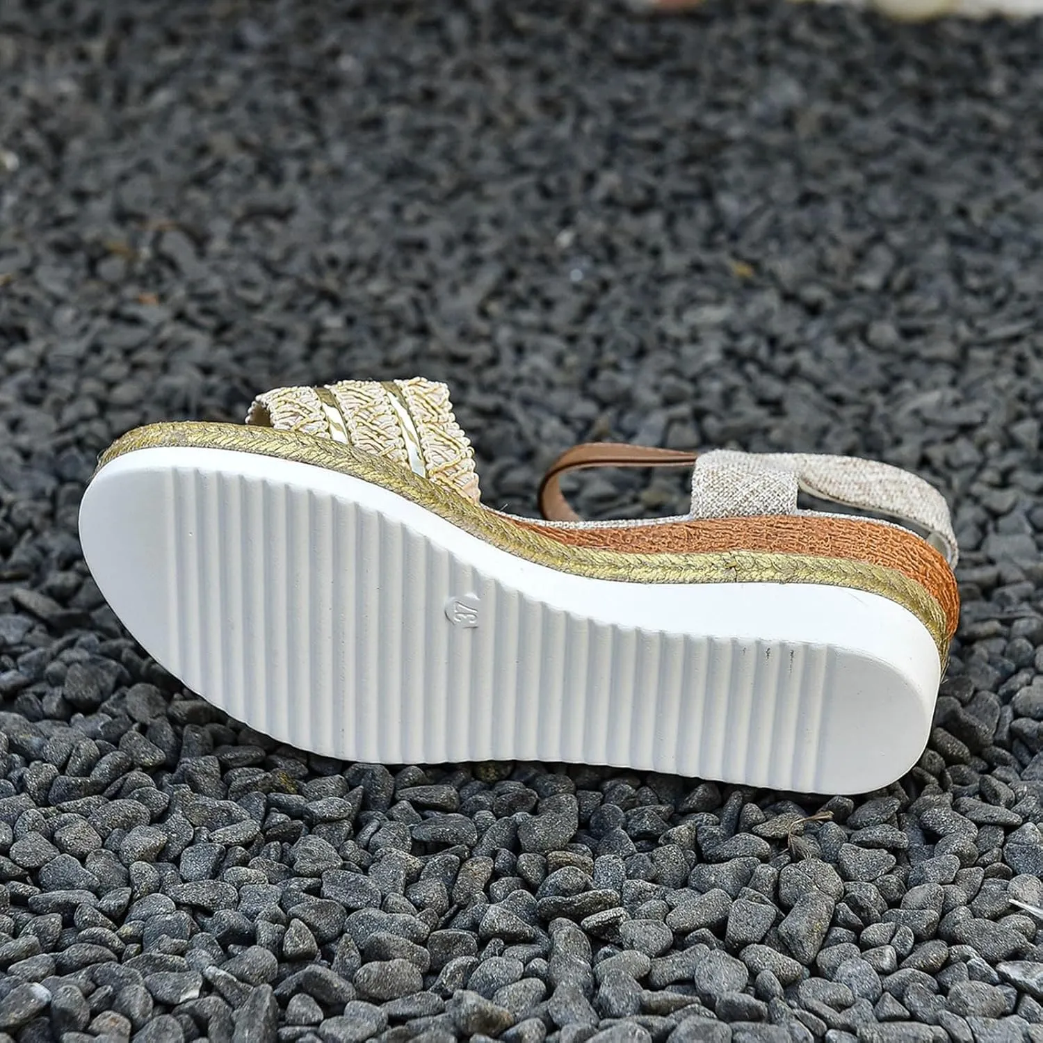 Wedges for Women Ankle Strap Heel Sandal Open Toe Summer Casual Flatform Platform Wedge Slides for Women