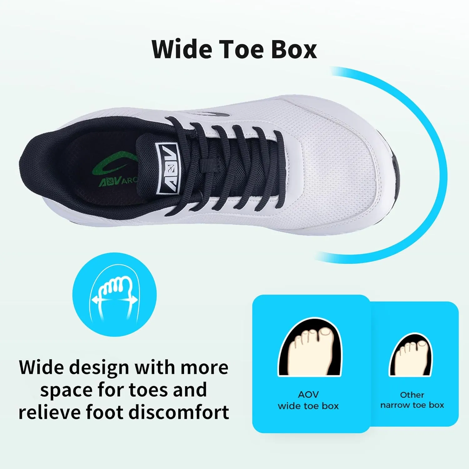 Wide Toe Box Shoes for Men Arch Support Walking Shoes Plantar Fasciitis Orthotic Tennis Sneakers