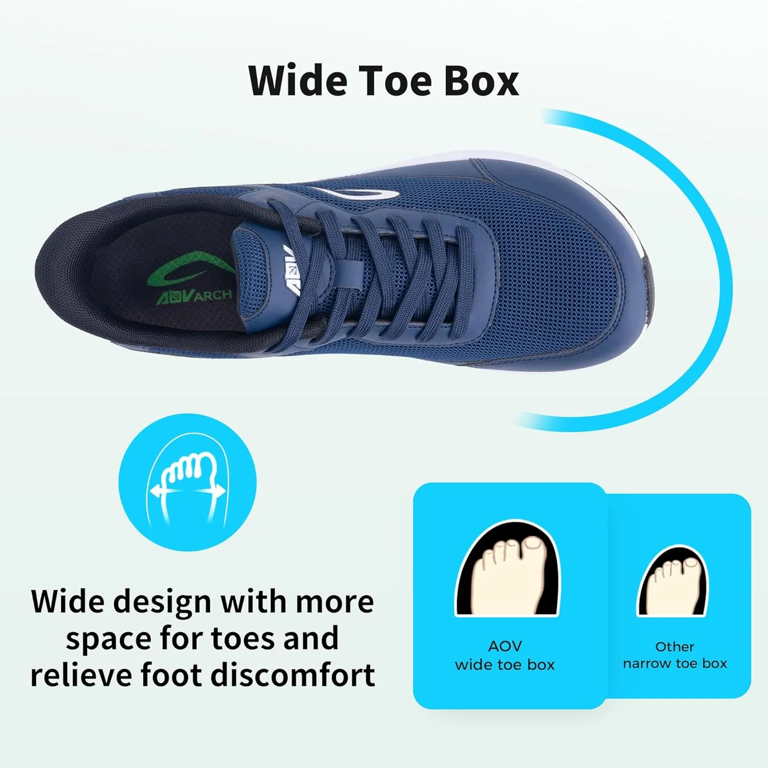 Wide Toe Box Shoes for Men Arch Support Walking Shoes Plantar Fasciitis Orthotic Tennis Sneakers