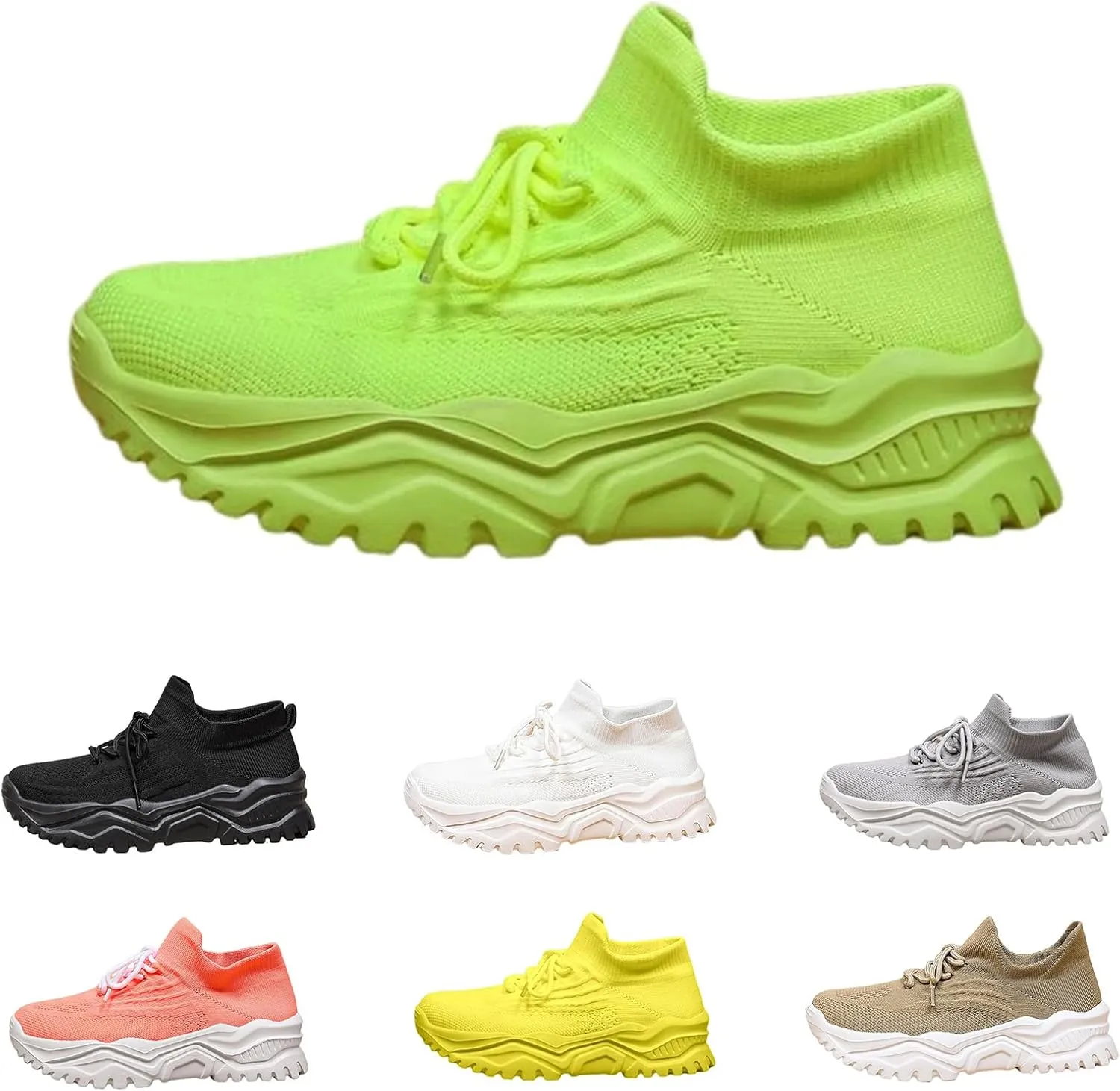 Wide Toe Box Sneakers Women Fashion Platform Chunky Sneakers Loafers Comfortable Breathable Wedge Walking Sport Casual Shoes Mesh Slip On Walking Shoes