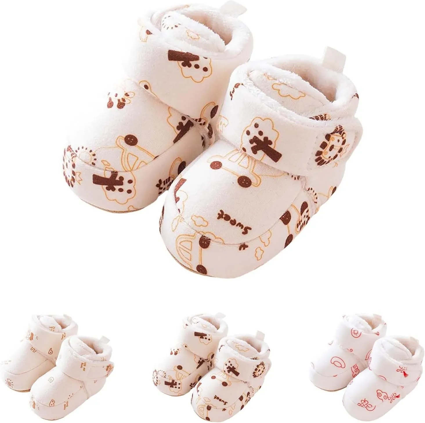 Winter Infant Toddler Shoes Boys Girls Baby Shoes Soft Sole Slip On Shoes Cute Animal Decoration Warm Pipsqueak Shoes