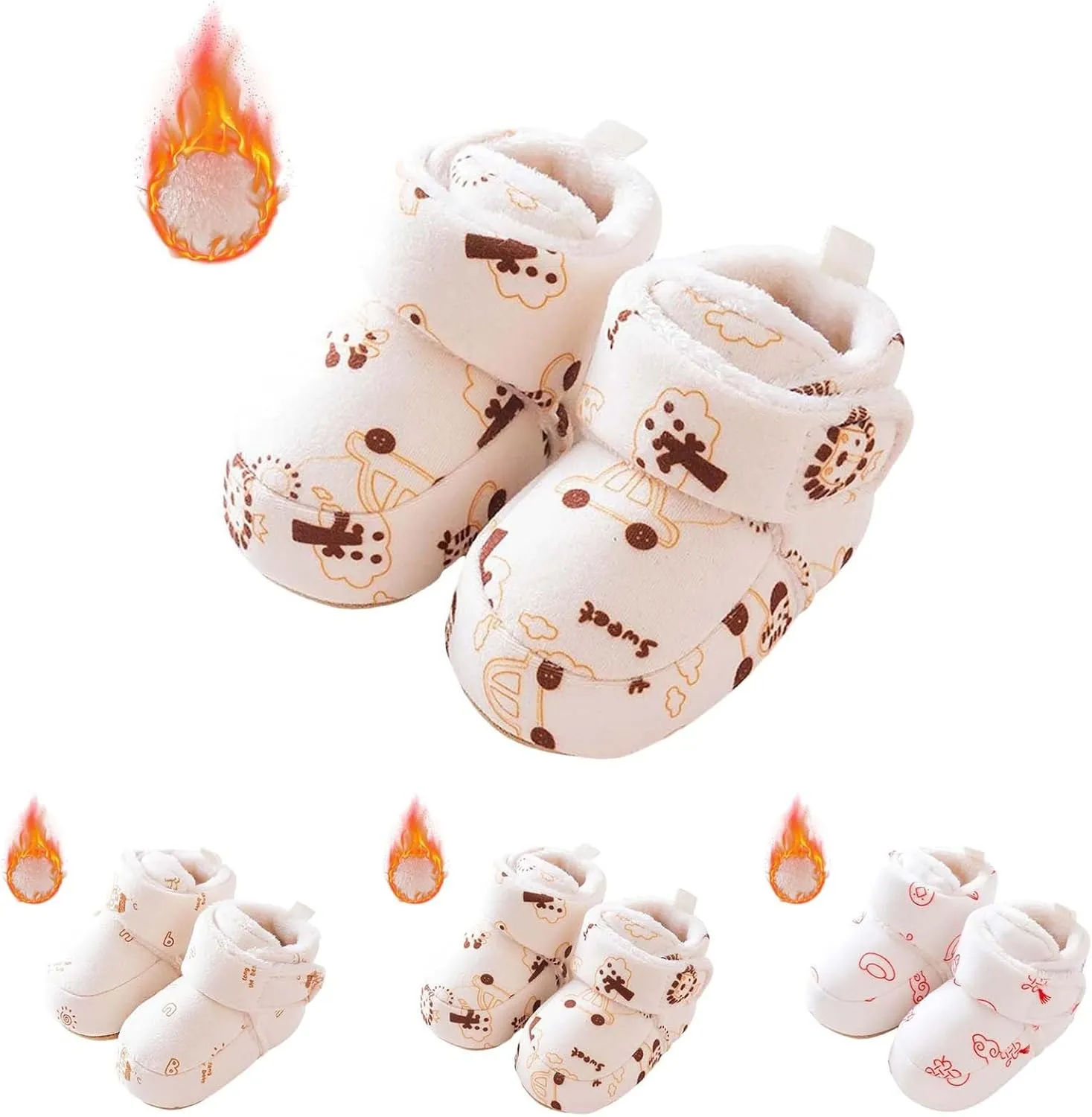 Winter Infant Toddler Shoes Boys Girls Baby Shoes Soft Sole Slip On Shoes Cute Animal Decoration Warm Pipsqueak Shoes