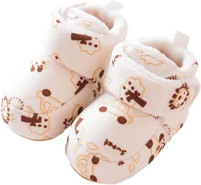 Winter Infant Toddler Shoes Boys Girls Baby Shoes Soft Sole Slip On Shoes Cute Animal Decoration Warm Pipsqueak Shoes