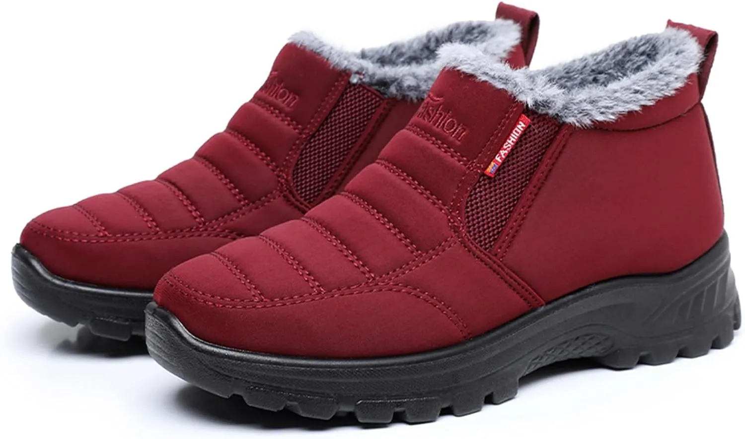 Winter Snow Boots for Women Waterproof Insulated Warm Fur Lining Ankle Booties Comfortable Slip On Outdoor Shoes Anti Slip Hiking Walking Shoes Platform Sneakers for Ladies
