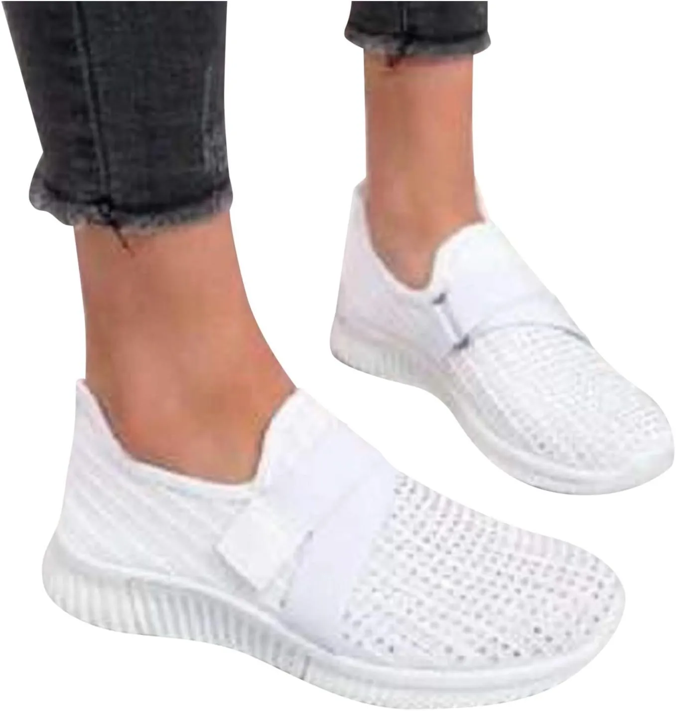 Women Comfortable Slip On Loafers Casual Walking Shoes Lightweight Canvas Sneakers Non Slip Flat Flats