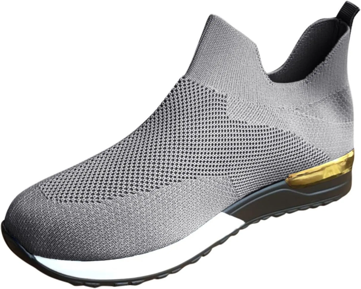Women Elastic Slip On Sneakers Casual Walking Shoes Lightweight Canvas Comfortable Flats Non Slip Breathable Loafers