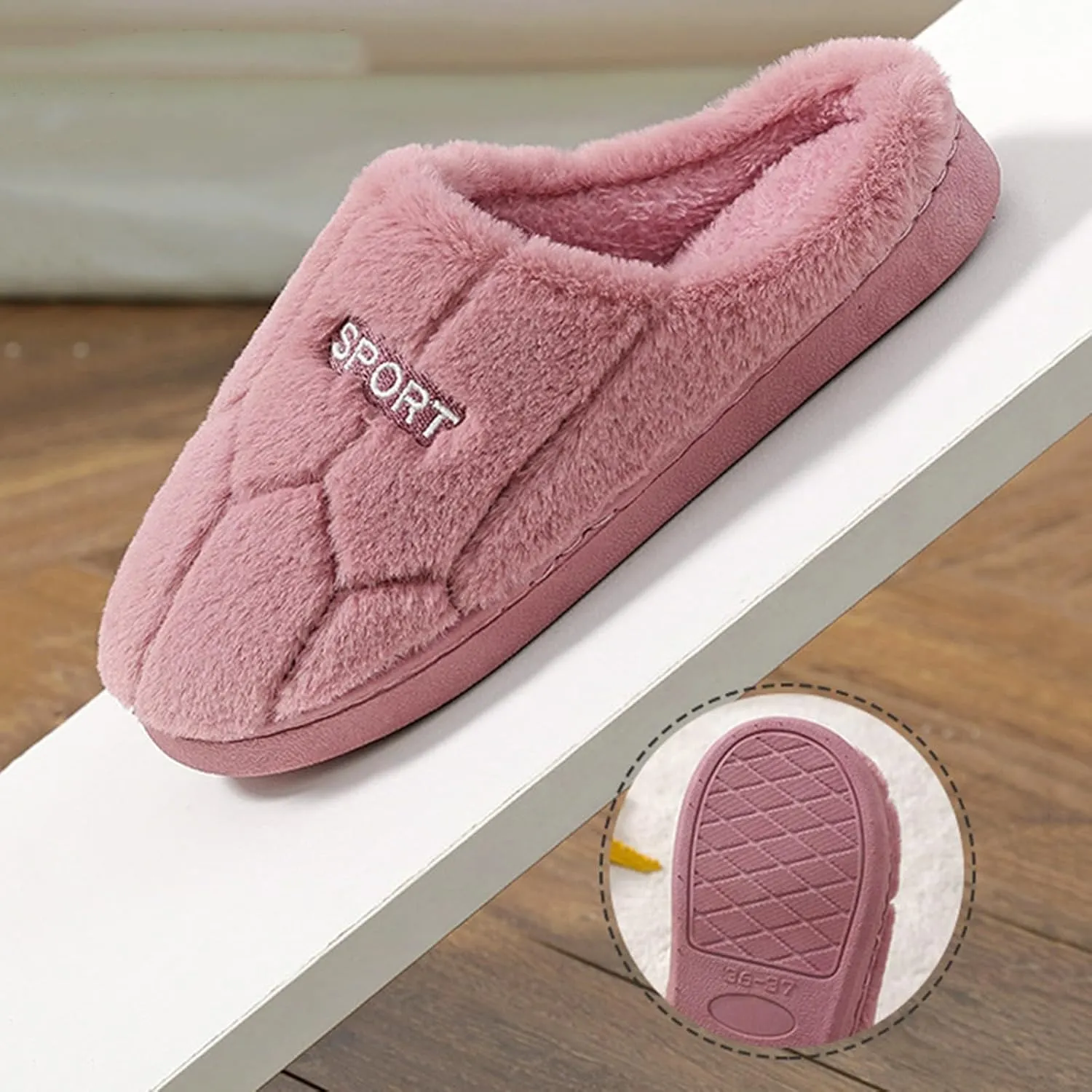 Women House Slippers Soft Comfortable Slip on Bedroom Slippers Warm Flat Household Casual Shoes Women Sliper