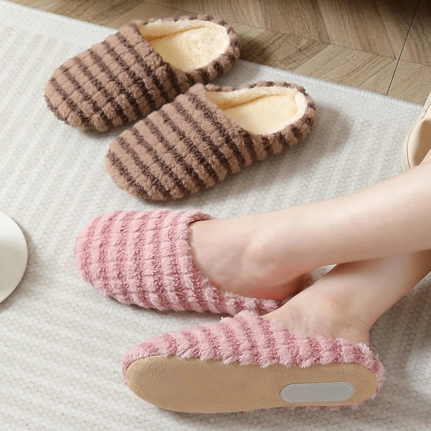 Women House Slippers Soft Comfortable Slip on Bedroom Slippers Warm Flat Household Casual Shoes Women Sliper
