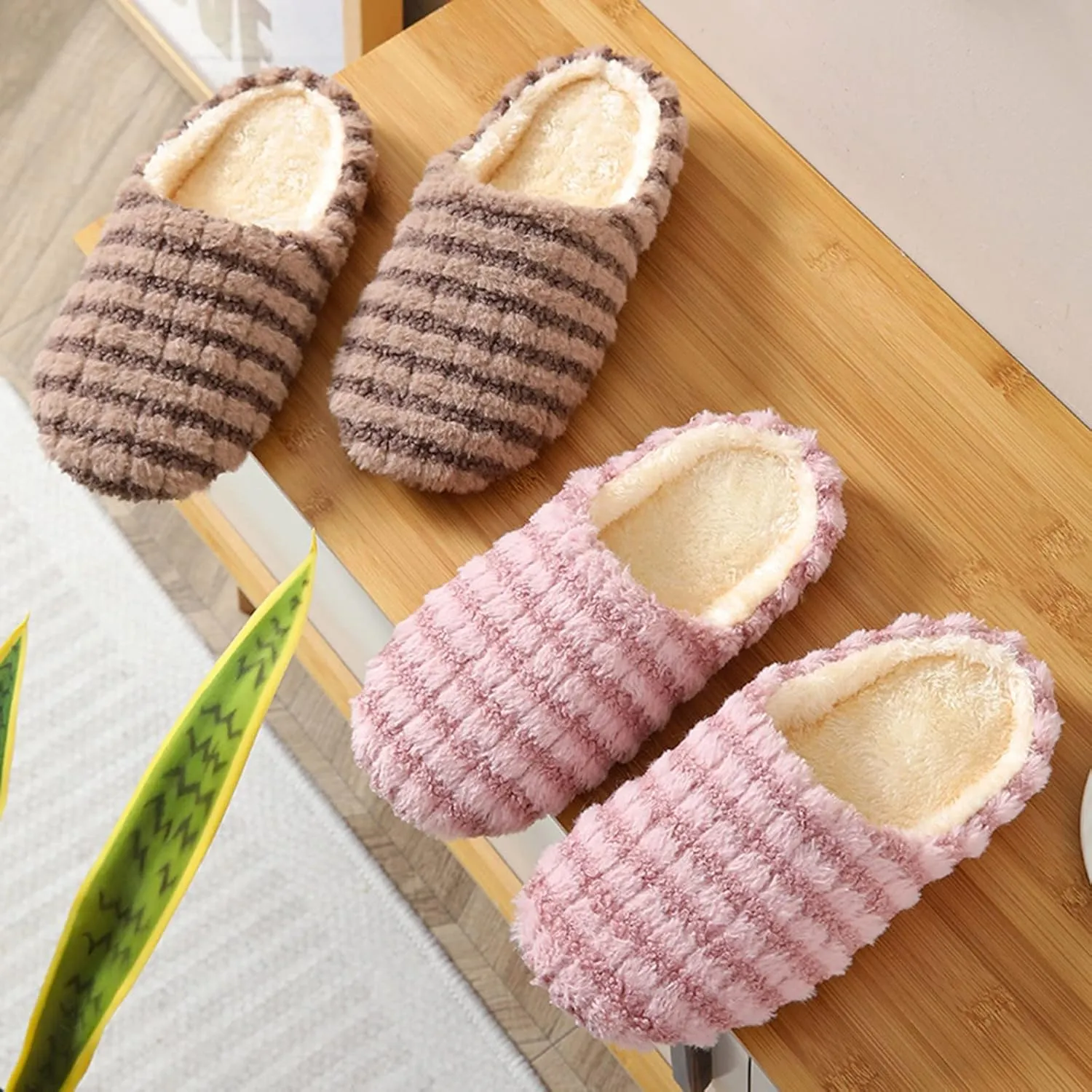 Women House Slippers Soft Comfortable Slip on Bedroom Slippers Warm Flat Household Casual Shoes Women Sliper