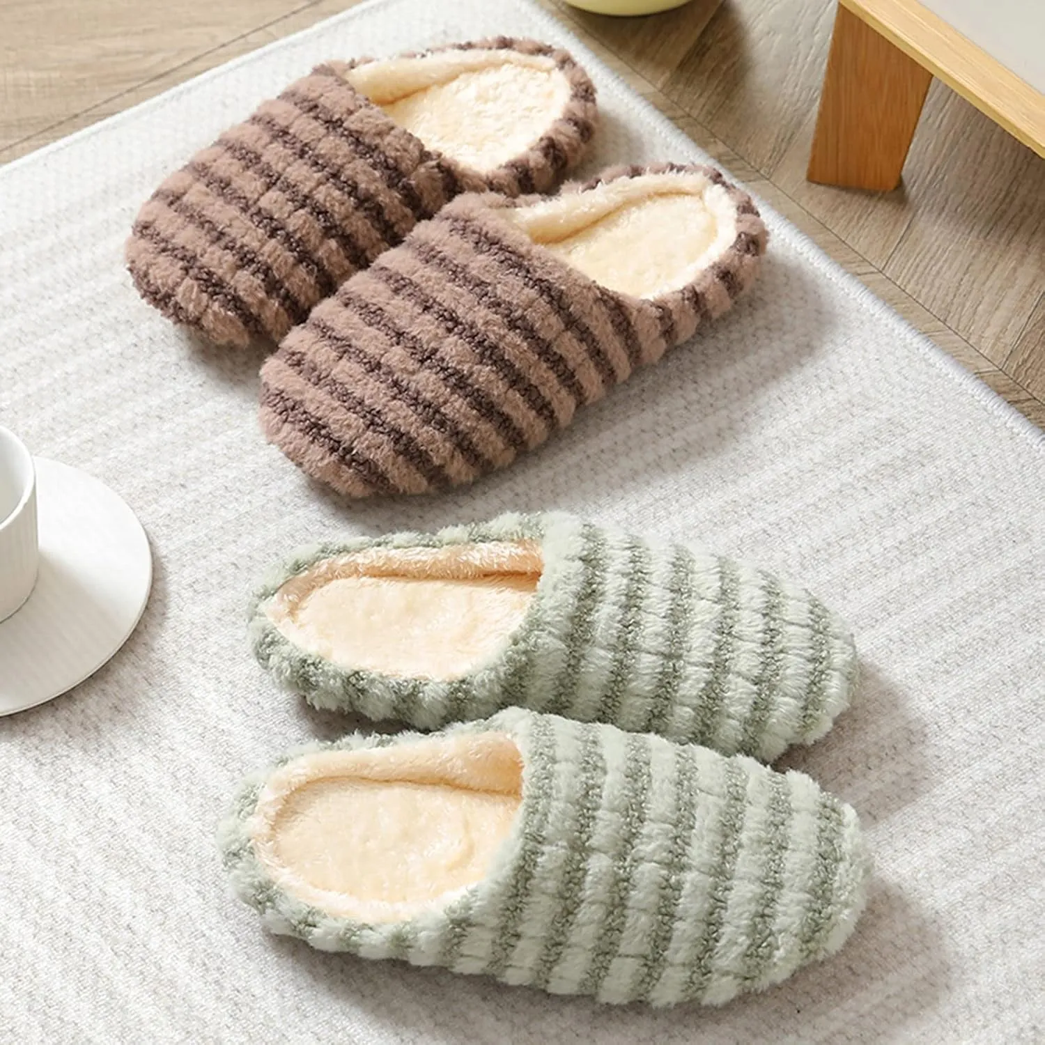 Women House Slippers Soft Comfortable Slip on Bedroom Slippers Warm Flat Household Casual Shoes Women Sliper