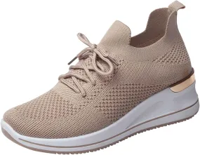 Women Lightweight Slip On Sneakers Casual Walking Shoes Comfortable Canvas Flats Non Slip Elastic Loafers