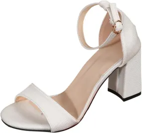 Women Sandals Comfortable Walking Women's Summer Sandals Open Toe Mid High Thick Heels White High Heels
