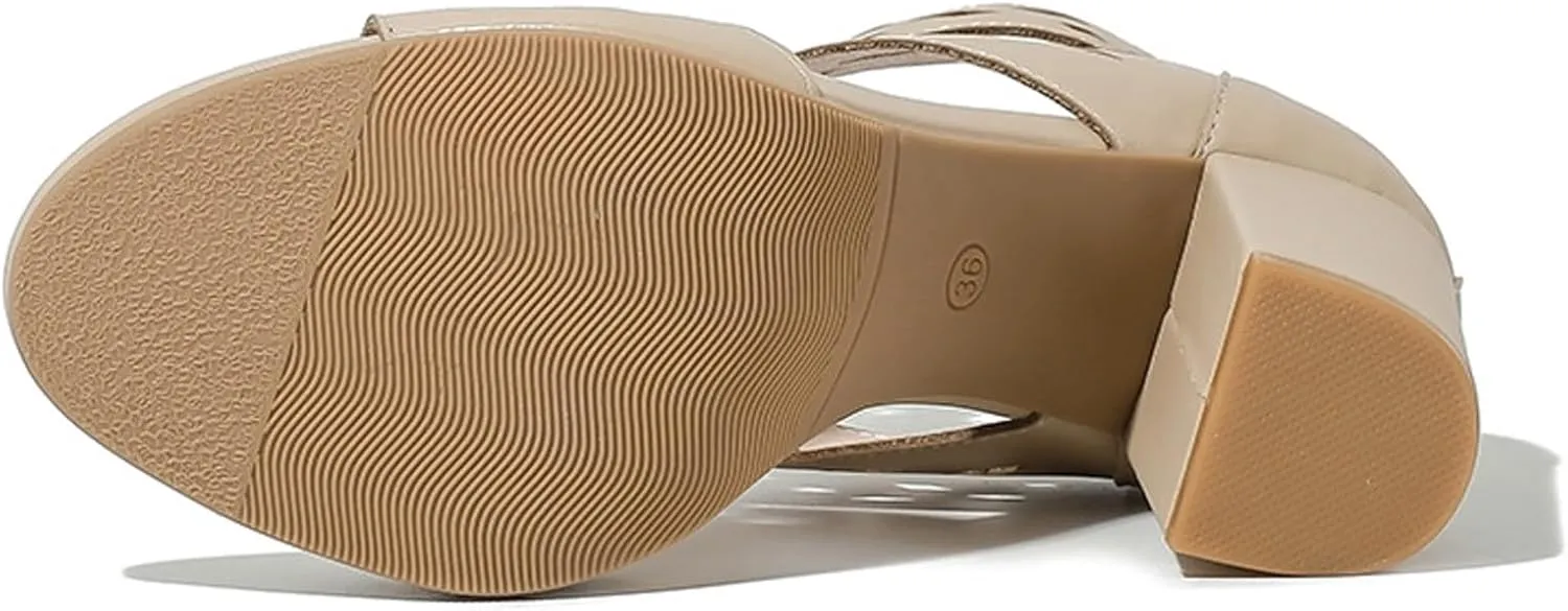 Women Sandals Fashionable And Simple Summer New Square Heel Thick Heel Open Toe Breathable Comfortable Sandals