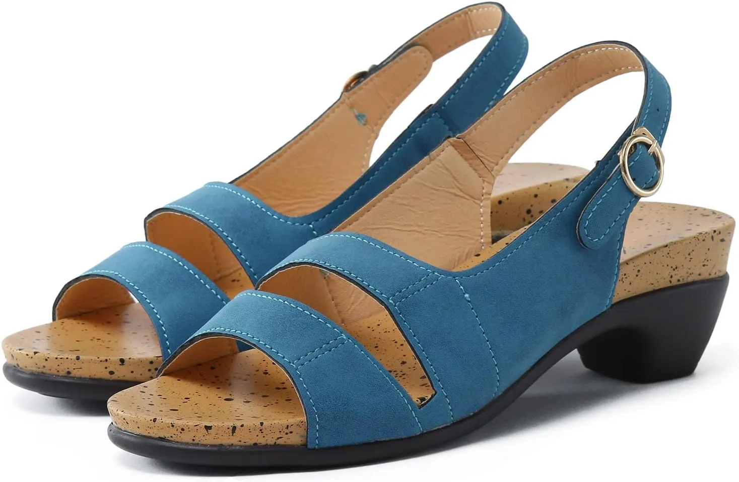 Women Sandals For Women Elegant Comfortable Open Toe Low Chunky Heel Sandals Crystal Dark Sandals for Women Size 9