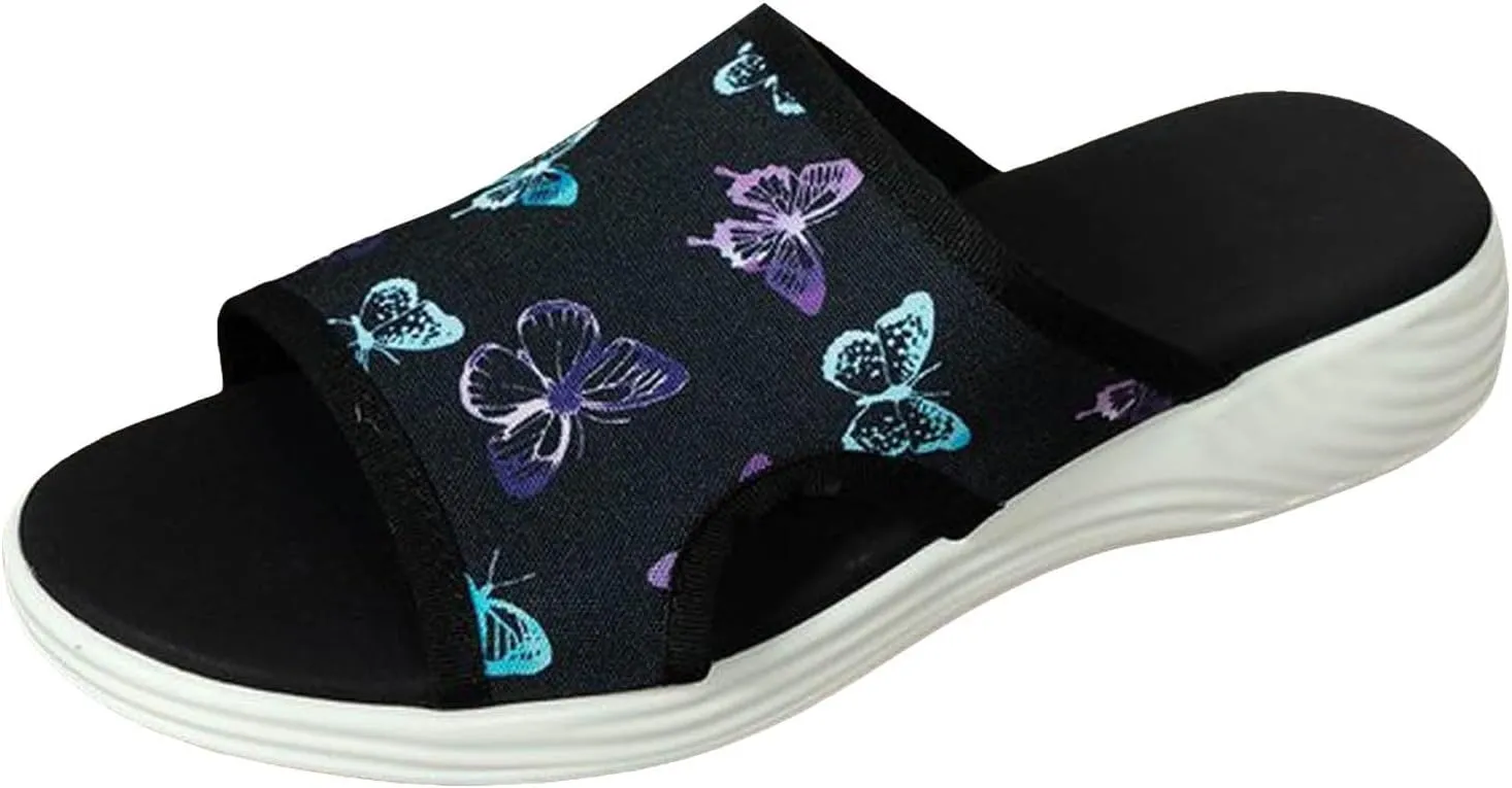 Women Wedge Sandals Comfortable High Heeled Wedges with Adjustable Buckle Casual Elastic Ankle Strap Platform Sandals