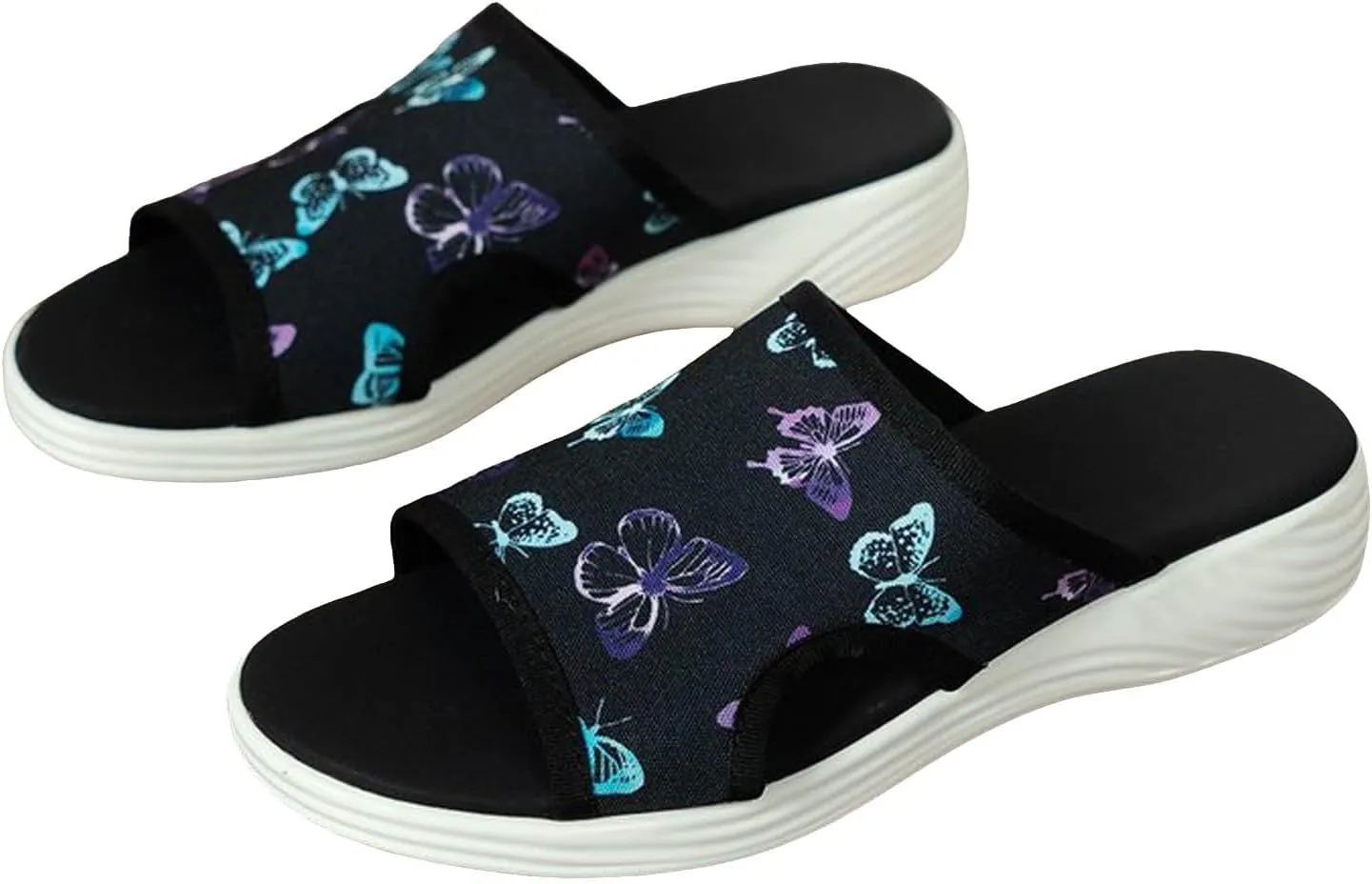 Women Wedge Sandals Comfortable High Heeled Wedges with Adjustable Buckle Casual Elastic Ankle Strap Platform Sandals