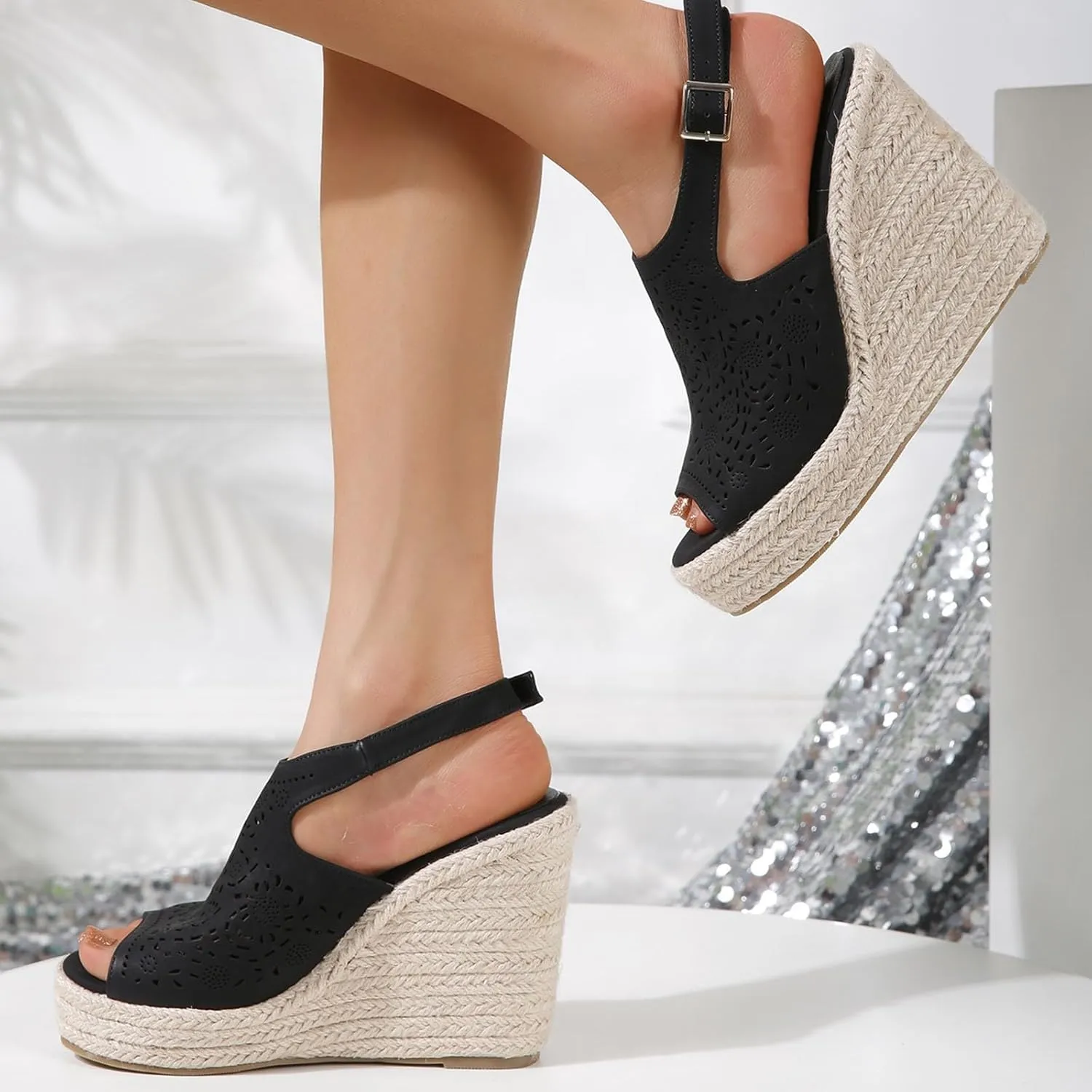 Women Wedge Sandals Featuring Foam Cushioned Insoles Summer Casual Flatform Platform Wedge Slides for Women