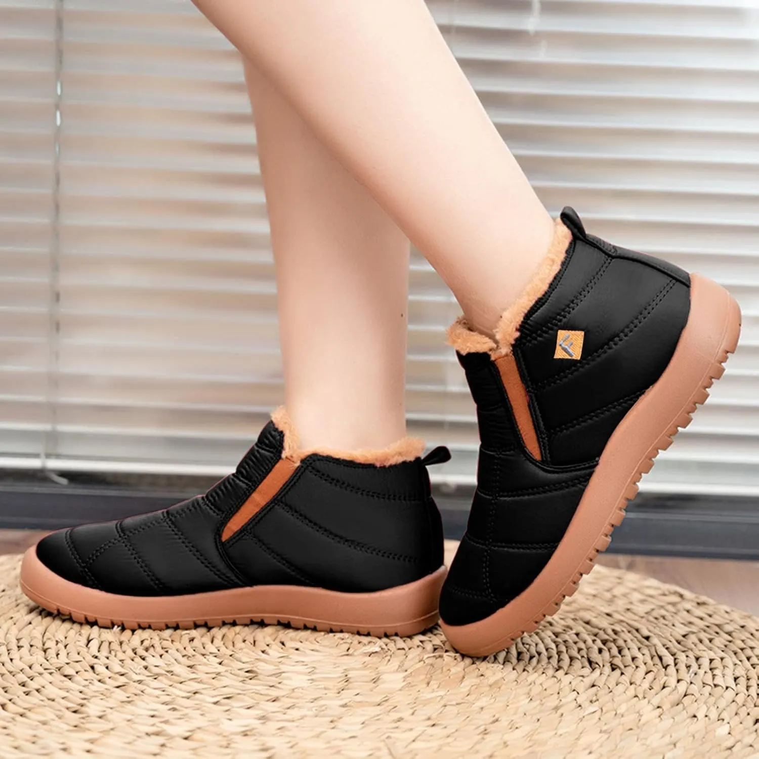 Women Winter Flat Water Velvet Warm Short Snow Boots Women S Wide Snow Boots