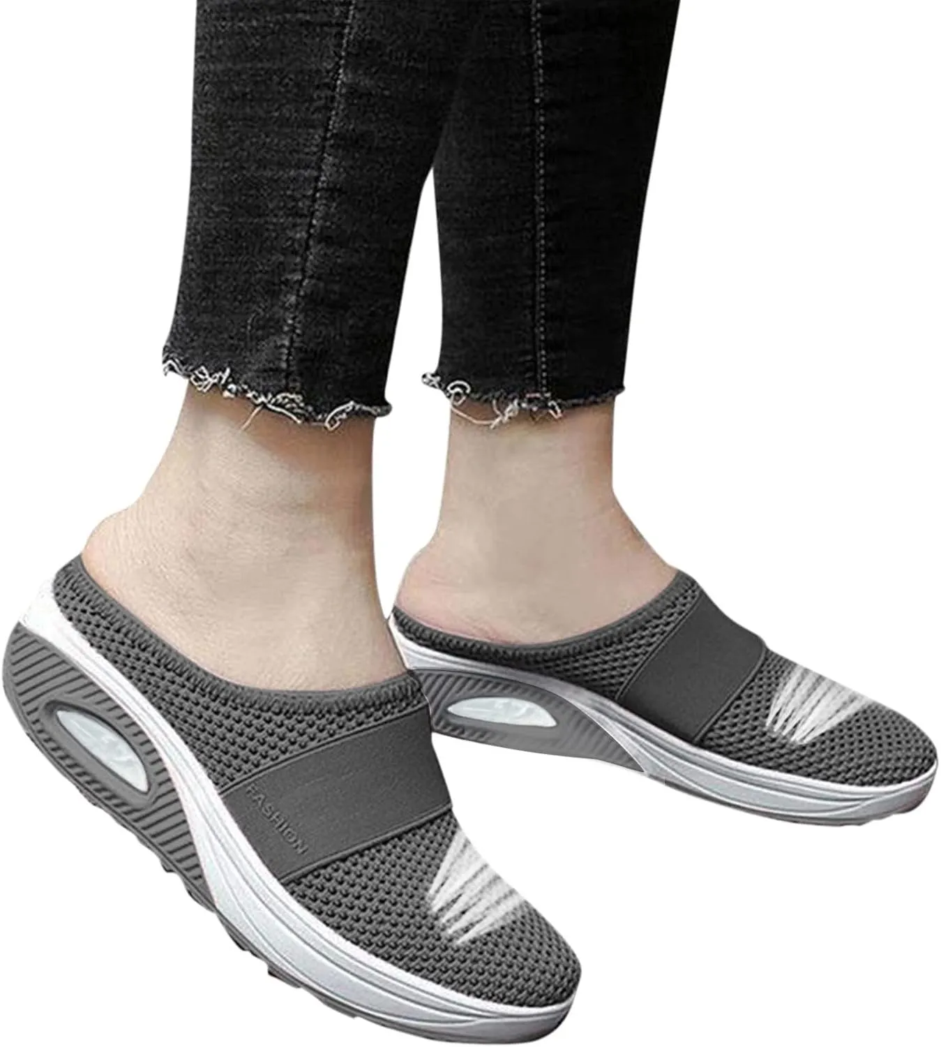 Women's Backless Walking Sneakers Summer Slip-on Running Shoes for Women Casual Ladies Casual Shoes Black Sneakers Tennis Shoe Cross Trainer Shoe