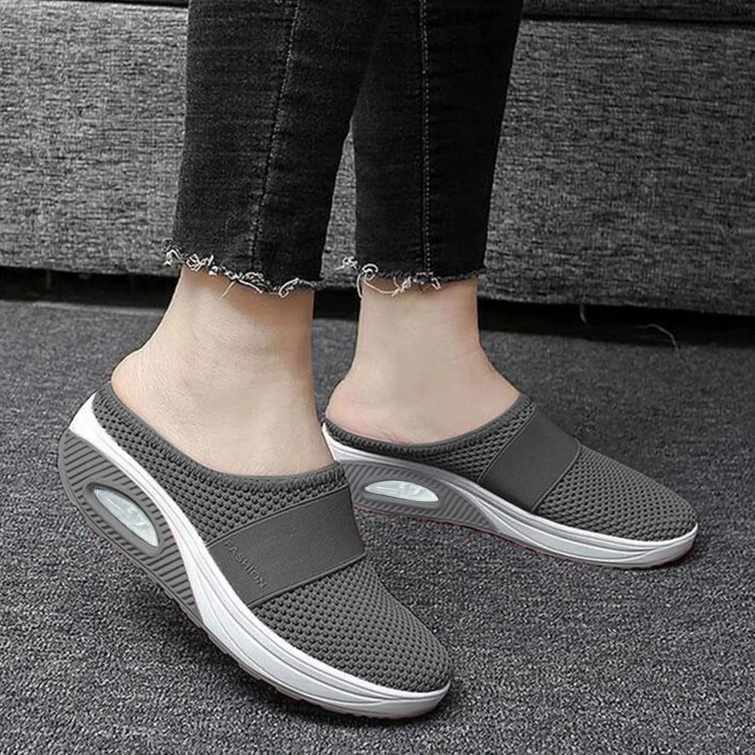 Women's Backless Walking Sneakers Summer Slip-on Running Shoes for Women Casual Ladies Casual Shoes Black Sneakers Tennis Shoe Cross Trainer Shoe