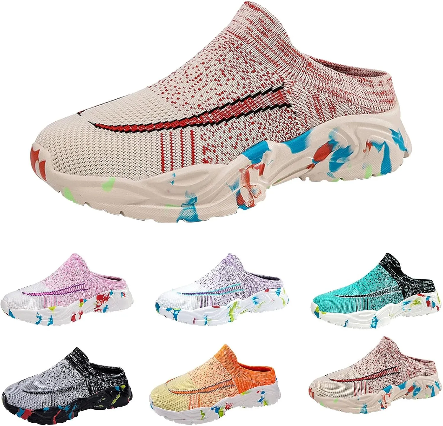 Women's Backless Walking Sneakers Summer Slip-on Running Shoes for Women Casual Ladies Casual Shoes Black Sneakers Tennis Shoe Cross Trainer Shoe