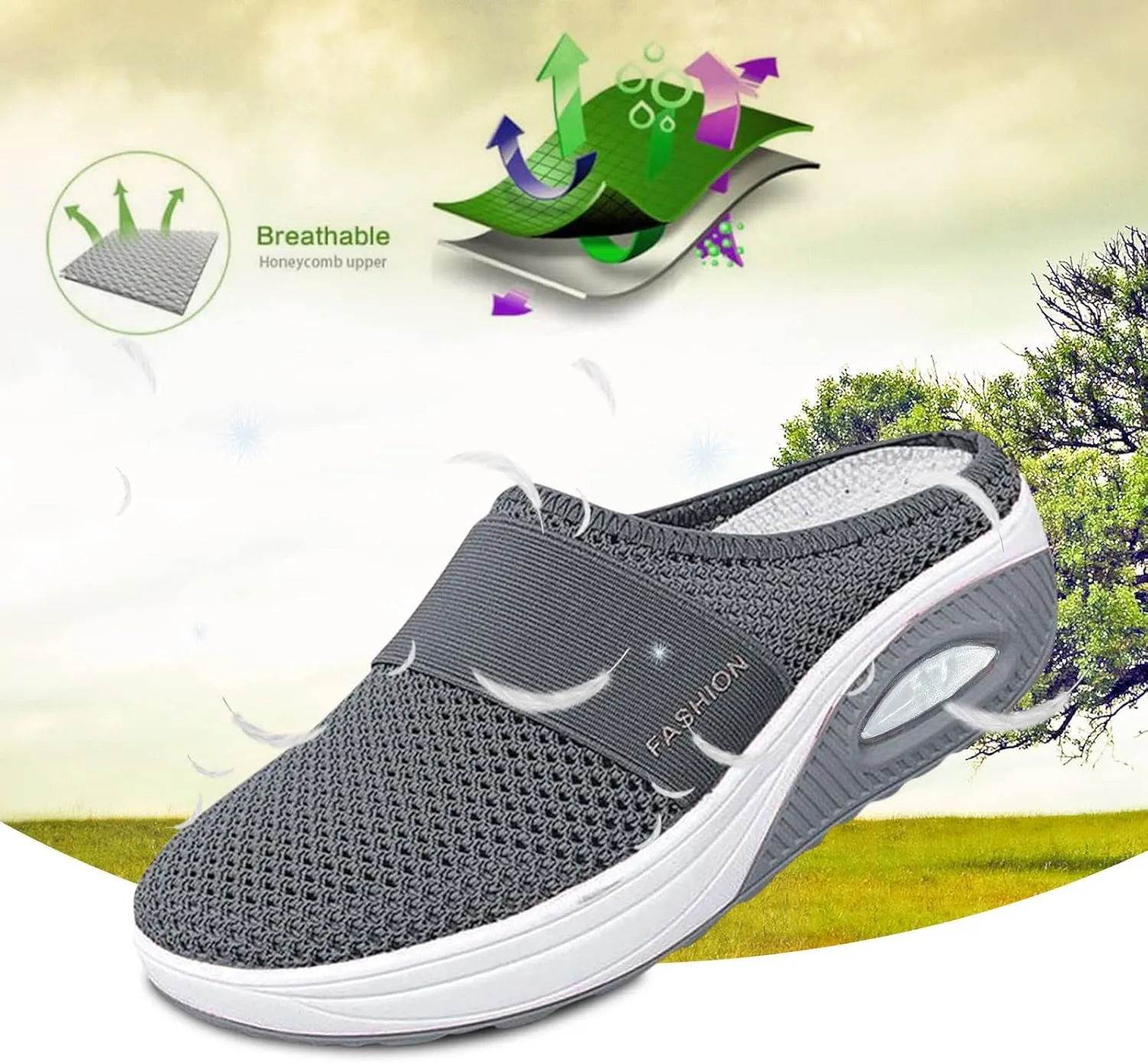 Women's Backless Walking Sneakers Summer Slip-on Running Shoes for Women Casual Ladies Casual Shoes Black Sneakers Tennis Shoe Cross Trainer Shoe