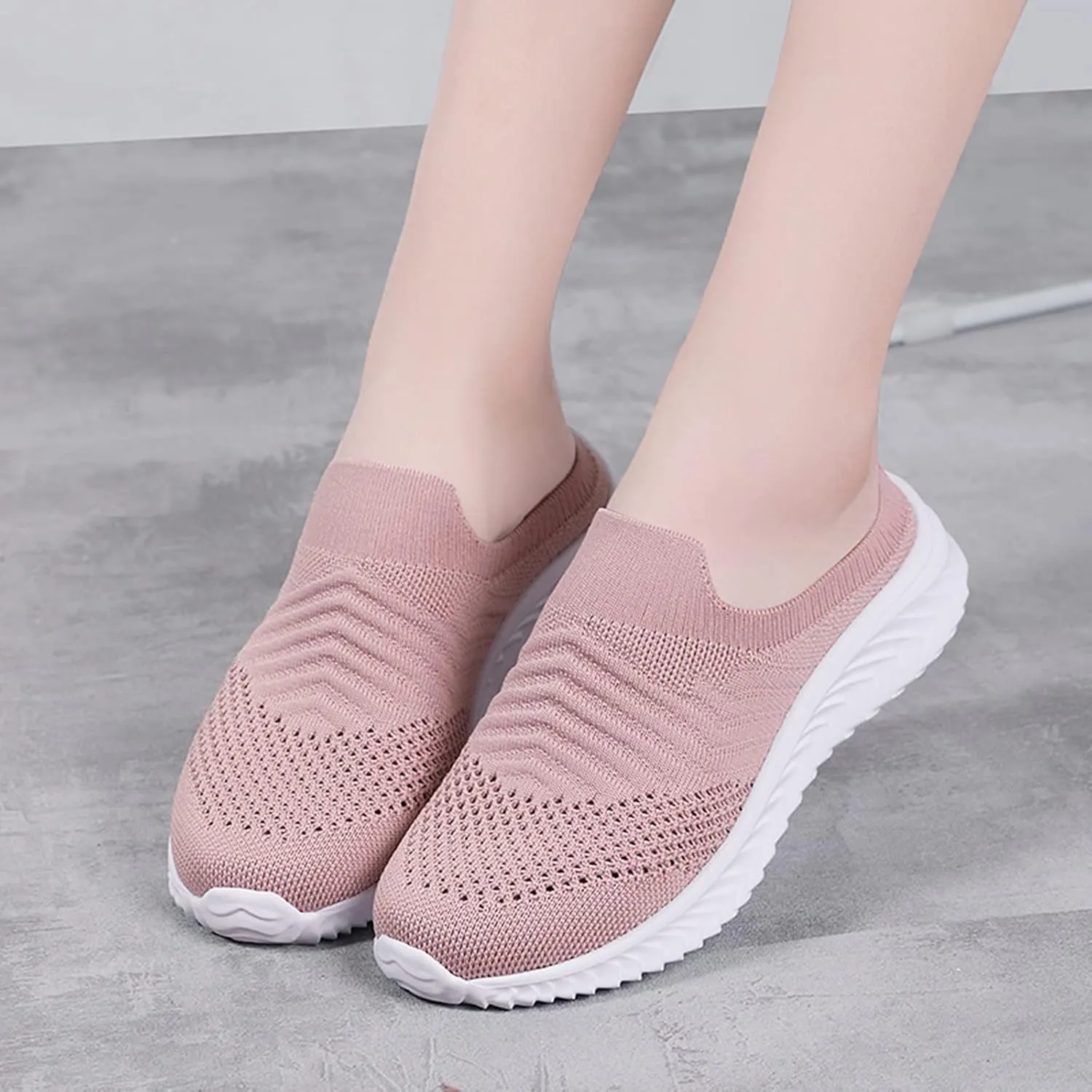 Women's Backless Walking Sneakers Summer Slip-on Tennis Shoes Men Slip On Men Shoes Casual Wedge Sneakers Waterproof Tennis Shoe Cross Trainer Shoe