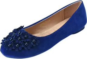 Womens Ballet Flat Women Ladies Singles Shoes Flat Shoes Flower Pearl Decoration Classic Softable Low Wedge