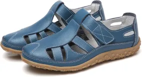 Women's Boho Gladiator Wedge Sandals 2025 Adjustable Ankle Strap Hook and Loop Closure Cushioned Leather Insole Non-Slip Sole for Summer Beach Vacations Outdoor Adventures Casual Shoes 2025